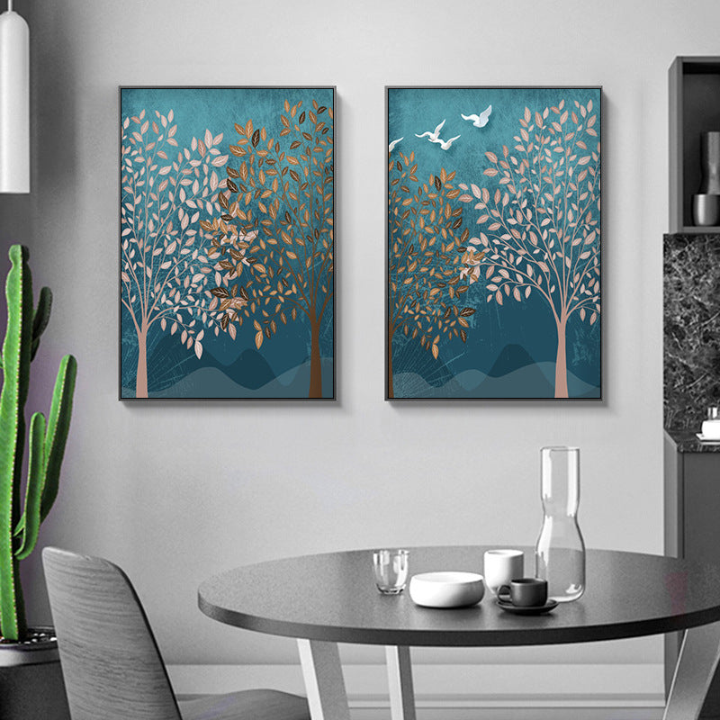 Nordic Modern Forest Landscape Canvas Painting